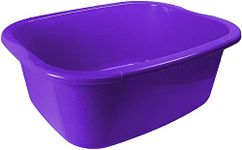 11 Litres Washing Up Bowl Rectangular Plastic Multi-Purpose Basin Mixing Sink Tidy Organizers (Purple)