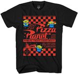 Disney Pixar Toy Story Pizza Planet Take Out Flyer Disneyland World Tee Funny Humor Men's Graphic T-Shirt - Black - 3X-Large