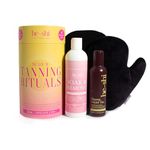 He-Shi Express Liquid Tan Instant Fake Tan Liquid – No False Tan Smell – Quick Dry & Streak Free Formula – Natural Vegan Formula Containing Glycerine – Body & Face Self Tan (Tanning Rituals Gift Set)
