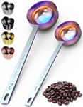 Orblue Premium Coffee Scoop Set - 1 Tbsp (15ml) & 2 Tbsp (30ml) Measuring Tablespoon - Stainless Steel Coffee Measuring Spoon and Scooper with Long Handles (Multicolored)