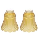 OSALADI 2Pcs Replacement Glass Shade Bell Shape Replacement Shade Transparent Glass Lampshade Pendant Lamp Shade Desk Lamp Cover for Bedroom Living Room Light Brown