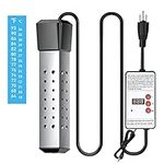 Cadrim 2000W Immersion Water Heater, Constant Temperature Model Electric Submersible Water Heater, Home Instant Water Heater, Stainless Steel Guard Cover and Built in Digital LCD Thermometer