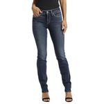 Silver Jeans Co. Women's Plus Size Suki Mid Rise Straight Leg Jeans, Dark Wash Edb359, 27W x 33L