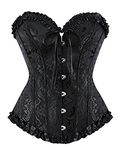 Felcia Women's Corsets Sexy Brocade Overbust Lace up Boned Corsets Shapewear Outfit