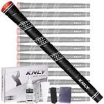 KNLY Wrap Golf Grips Set of 13- Triangular Concave Texture Control Technology, All-weather Performance Rubber Golf Club Grips, Standard/Midsize,13 Grips With 15 Tapes And 13 GripsWith All Repair Kits