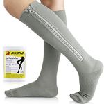 Ailaka 15-20 mmHg Zipper Compression Socks for Women Men, Closed Toe Support Graduated Medical Varicose Veins Hosiery, Perfect for Athletics, Running, Flight Travel, Support, Edema, Pregnancy