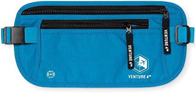 VENTURE 4TH Travel Money Belt, RFID Blocking Passport Holder - Blue