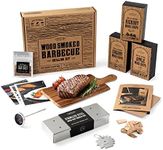 Wood Smoked BBQ Grill Set | Cooking Gifts & Grilling Gifts for Men | Gifts for Dad, Brother, Boyfriend, & Husband | Unique Barbeque Grill Accessories, 8-Piece Mens Gift Set, Outdoor Gifts