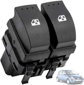 Twowinds Interrupteur Lève-vitre Compatible avec Renault Clio 2 Espace 4 Laguna 2 Trafic, Opel Vivaro, Porte Avant Gauche (côté conducteur) 8200060045 Commande Fenêtre Double Bouton