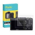 Rieibi (3 Packs) Screen Protector for Ricoh GR GRII Digital Camera, 0.33mm 9H Hardness Tempered Glass Film for Ricoh GR II GR2 Anti-Fingerprint Anti-Scratch Ultra-clear