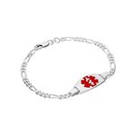 jewellerybox Sterling Silver Womens 7 Inch Medical Alert ID Bracelet with Large Oval Plate