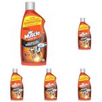 Mr Muscle Drain Unblocker Liquid (500ml), Sink & Drain Cleaner, Strong & Fast Acting Heavy Duty Drain Gel, Dissolves Clogs, Works 3x Better Than Bleach, Safe for All Pipes (Pack of 5)