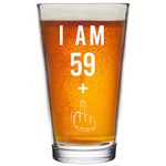 59 + One Middle Finger 60th Birthday Gifts for Men Women Beer Glass – Funny 60 Year Old Presents - 16 oz Pint Glasses Party Decorations Supplies - Craft Beers Gift Ideas for Dad Mom Husband Wife 60 th