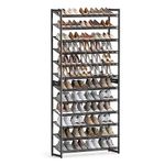 SONGMICS 12-Tier Shoe Rack, Set of 2 Stackable 6-Tier Shoe Organizers, Holds 48-60 Pairs, Black ULMR12B