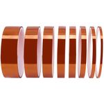 8 Rolls Heat Resistant Tape Sublimation Tape High Temperature Heat Transfer Kapton Thermal Polyimide Tape, Heat Sensitive Tape (3/5/8/10/12/15/20/25mm x 10m/Roll)