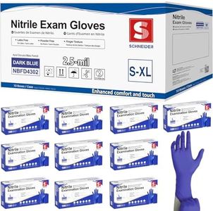 Schneider Medical Nitrile Exam Gloves, Powder & Latex Free, Darkblue 1000Ct