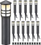 SUNVIE 12-Pack Low Voltage Landscape Pathway Lights 3W Outdoor Landscape Lighting 3000K 12-24V LED Bollard Path Lights Wired CRI 90+ Aluminum Pathway Lighting for Walkway Yard Garden, ETL Listed Cord