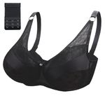 ELMIKA Mastectomy Bra Silicone Breast Forms Special Pocket Bra for Post Surgery Mastectomy Crossdresser Transgender, Black 34/75