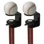 Cosmos 2 Pcs Acrylic Baseball Bat Wall Mount Softball Wall Stand Holder Rack for Bat & Ball Vertical Display in Home, Baseball Stadium, Locker Room (Solid Black)