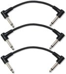 GLS Audio 6 Inch Patch Cable Cords (0.5 feet) - Right Angle 1/4" TS to Right Angled 1/4" TS Pedal Board Cables - 6" Mono Pedalboard Cord & Instrument Cable - 3 Pack