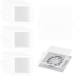 Bagentry 40 Pack Disposable Shower Drain Hair Catcher Square, 4.1 in Mesh Drain Covers Stickers, Flat Shower Hair Trap Stopper Collector Filter for Bathroom Laundry Bathtub Sink Kitchen White