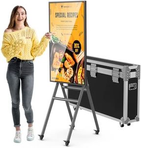 QIXZOCV MWE 43 Inch Mobile Digital Signage Display Touchscreen Kiosk with Flight Case, Portable LCD Screen with Screen Mirroring App Publishing, Advertising Display Poster, Android OS