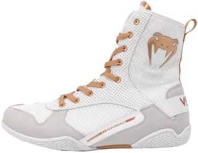 Venum "Elite Boxing Shoes - White/Gold, 10.5