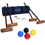 Big Game Hunters Cottage Croquet Set - Adult Croquet Set with Full Size Composite Balls in a Storage Bag (4 Player Set)