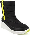 LONDON FOG Womens Chase Nylon Cold Weather Snow Boot Warm Lined Winter Boots, Black, 8 UK