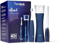 SuperMouth ULTIM8 Bundle - SmartBrush Electric Toothbrush+ SmartHub UV Sanitizer & Dryer + HubMate Microfiber Cleaning Tool - SuperBristles Clean 40X Better - Hygienic Maintenance Kit - Sapphire Blue