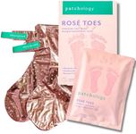 Patchology Rosé Toes Moisturizing Foot Mask – Shea Butter & Strawberry Scented Booties for Dry, Cracked Feet, Disposable Spa Socks with Resveratrol for Soothing Foot Care, Self-Care Essentials