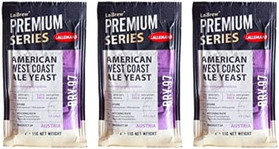 Craft A Brew - LalBrew BRY-97™American West Coast Ale Yeast - American Beer Dry Yeast - For Craft Lagers - Ingredients for Home Brewing - Beer Making Supplies - (3 Pack)