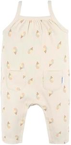 Gerber Baby Girls Sleeveless Cotton Long-Leg Romper Jumpsuit, Ice Cream, 3-6 Months