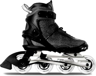 RollingBunny Inline Skates PRO for Adult Women - ABEC-9 Bearing with Breathable Lining for Male Female, Optional Brake, Size W 6-9, Black