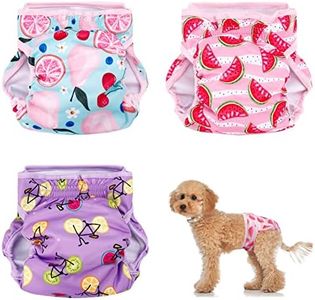 Heyu-Lotus Reusable Dog Nappies Female 3 Pack Washable Female Period Pants for Dogs Puppy Sanitary Diapers Wraps for Small Medium Incontinence Dogs(S, 30-39CM)