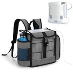 CURMIO Portable Oxygen Concentrator Backpack Compatible with Inogen One, Oxygo, Caire Units, SimplyGo Mini, POC Travel Bag for Machine and Accessories, Grey