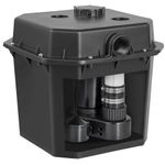 VEVOR Utility Sink Pump, 1/3 HP, 120-Volt, 2900 GPH Flow, 25 ft Head, Under-Sink Sump Pump System with 6 Gallon Basin, Automatic Utility/Laundry Sink Pump, Drain Pump with 1-1/2" NPT Outlet, Black