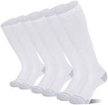 CS CELERSPORT 3 Pack Baseball Softball Socks Over the Calf Sports Tube Socks for Youth Men and Women Large White