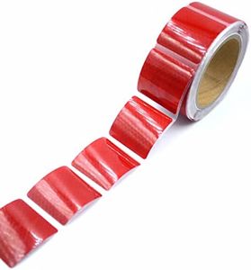 XFXIA Cinta Reflectante Adhesiva roja, Res Istente Al Aguapegatinas Reflectantes Cinta De Seguridad Autoadhesiva para Coche Camión Motocicleta Barco Bicicleta Remolque Camper(5CM*5CM/10M,Segmentario)