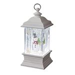 Ganz MX182149 LED Light Up Shimmer Snowman Lantern, 10.5 Inches Height, Multicolor