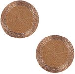 SIMPI HOME DECOR Decorative Handmade Beaded Round Bronze Placemat Perfect for Dining Table Dia 12" (30x30) Set of 2_SHD5