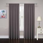 Pairs to Go Cadenza Modern Decorative Rod Pocket Window Curtains for Living Room (2 Panels), 40 in x 84 in, Smoke