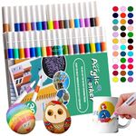 36 Colors Acrylic Paint Pens Set, Premium Acrylic Markers for Rock Painting Wood, DIY Crafts, Plastic, Metal, Glass, Canvas, Ceramic, Art Supplie, Perfect for adult and Kids (0.7mm)