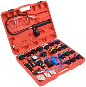 vidaXL Master Radiator Pressure Tester Kit - 28-Piece Universal Tool Set for Full Cooling System Testing, Comes with Vacuum Purge and Refill Tools