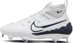 Nike Alpha Huarache NXT Men's Baseball Cleats (DJ6517-103, White/Pure Platinum/Midnight Navy), White/Pure Platinum/Midnight Navy, 8