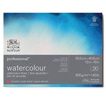 Winsor & Newton Professional Watercolor Paper Block, 12" x 16", Hot Pressed