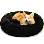 ZEXSAZONE Round Donut Calming Dog and Cat Bed, Anti-Anxiety Warming Soft,Fluffy Faux Fur Plush Cushion Bed | Dog Bed | Puppy Bed | Cat Bed | Medium Dog Bed for Dogs, Cats and Puppies