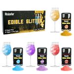 Roizefar Edible Glitter, 4 Colors x 4g Edible Glitter for Drinks, Food Grade Sprinkles Luster Dust Powder Set for Chocolate, Wine, Strawberries, Cake Decorating