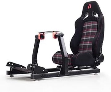 AZRACING SE Modular Simracing Cockpit Frame+Classic seat Compatible with Thrustmaster, Fanatec, Moza Racing on PC, Xbox and PS, 1:1 Restoration of High-performance Racing Simulator Cockpit，Compatible with Wheels Up to 20NM