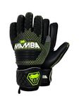 MAMBA Pro Goalkeeper Gloves | Premium Quality German Contact Latex Palm | Negative Cut | Latex Strap Wrist Support | Standout British Design | Goalie Gloves (Black, 9)